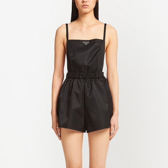 Prada Pants - Prada re-nylon open back play suit jumpsuit XS